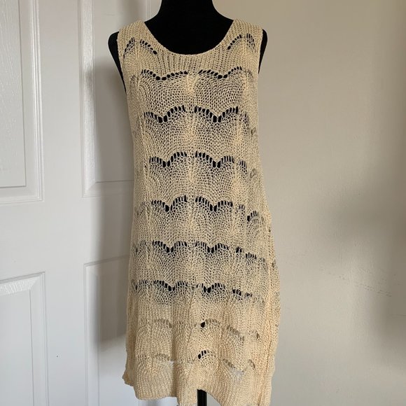 Beige Knit Bathing Suit Cover Up - Picture 5 of 6